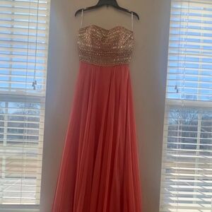 Sherri Hill Jeweled Chiffon Prom Pageant Dress Eve Ball Gown Size 6